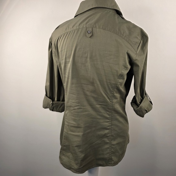 Express Olive Button Down Shirt - Picture 8 of 12